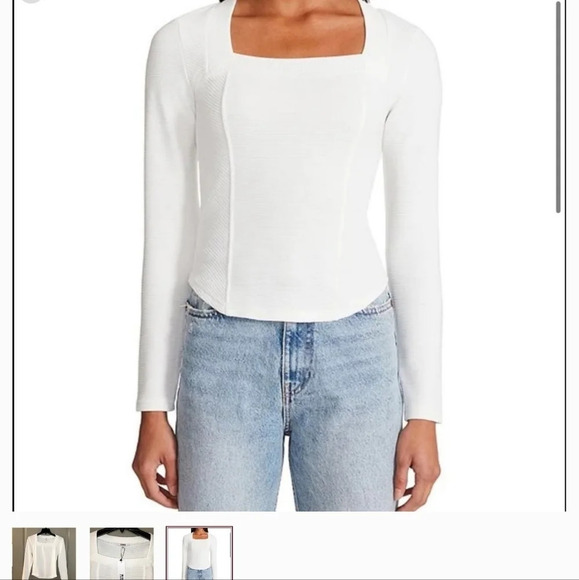 BB DAKOTA By Steve Madden Optic White Ribbed Long Sleeve Top SIZE US XL NWT NEW - Picture 15 of 15